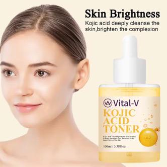 Vital-V Kojic Acid Toner, Kojic Acid Toner is a powerful formula designed to target dark spots, hyper pigmentation, and uneven skin tone . 100ML/3.38 fl.oz - Image 2